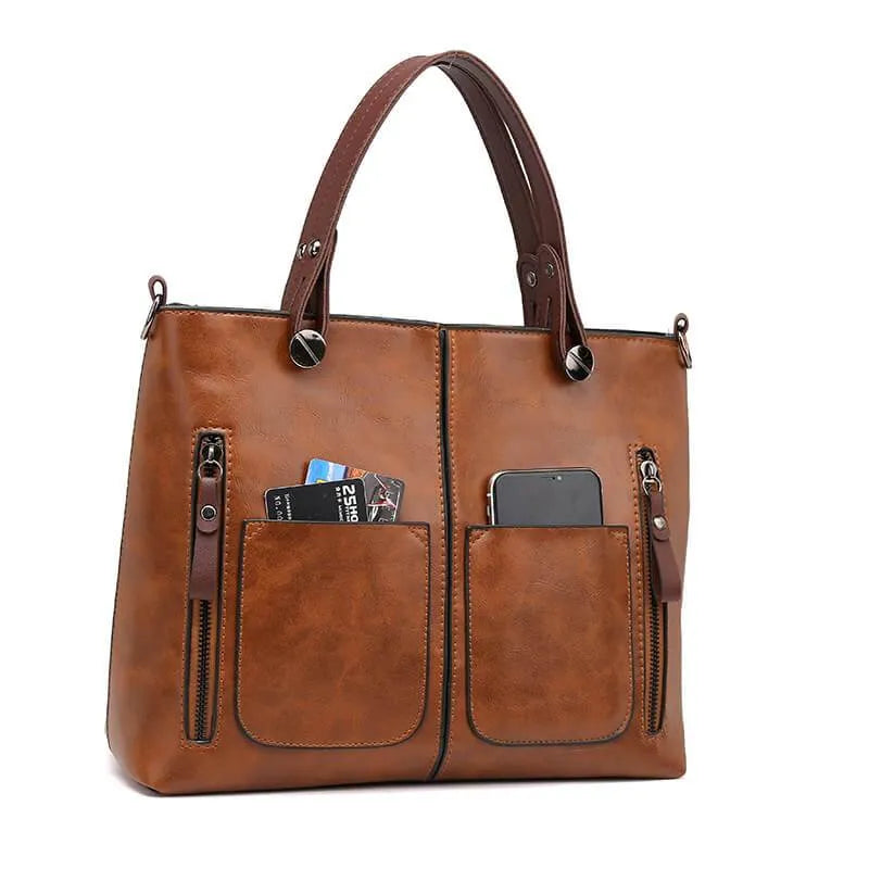 Aurelia Vintage Satchel Leather Handbag In Classic Style | Temsk