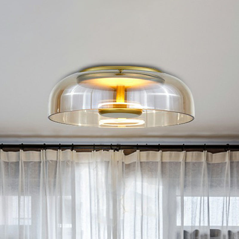 Bernstein- und Rauchgraue Glas-LED-Leuchte für moderne Innenräume | Temsk