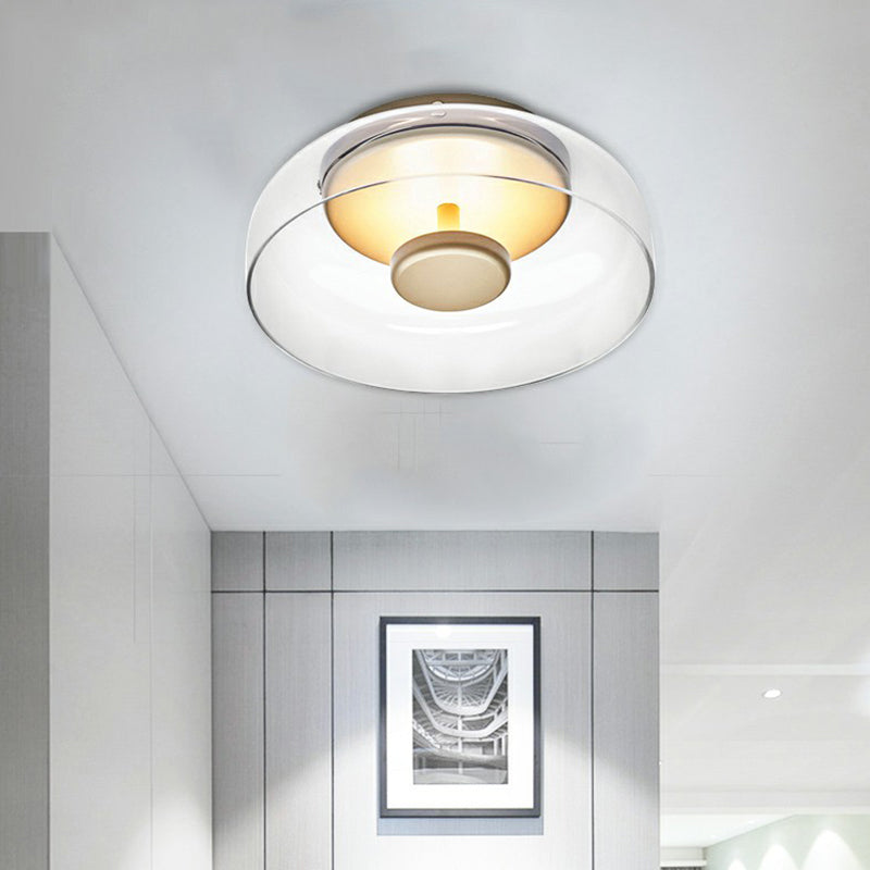 Bernstein- und Rauchgraue Glas-LED-Leuchte für moderne Innenräume | Temsk
