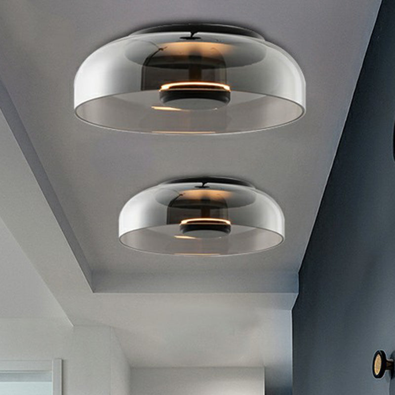 Bernstein- und Rauchgraue Glas-LED-Leuchte für moderne Innenräume | Temsk
