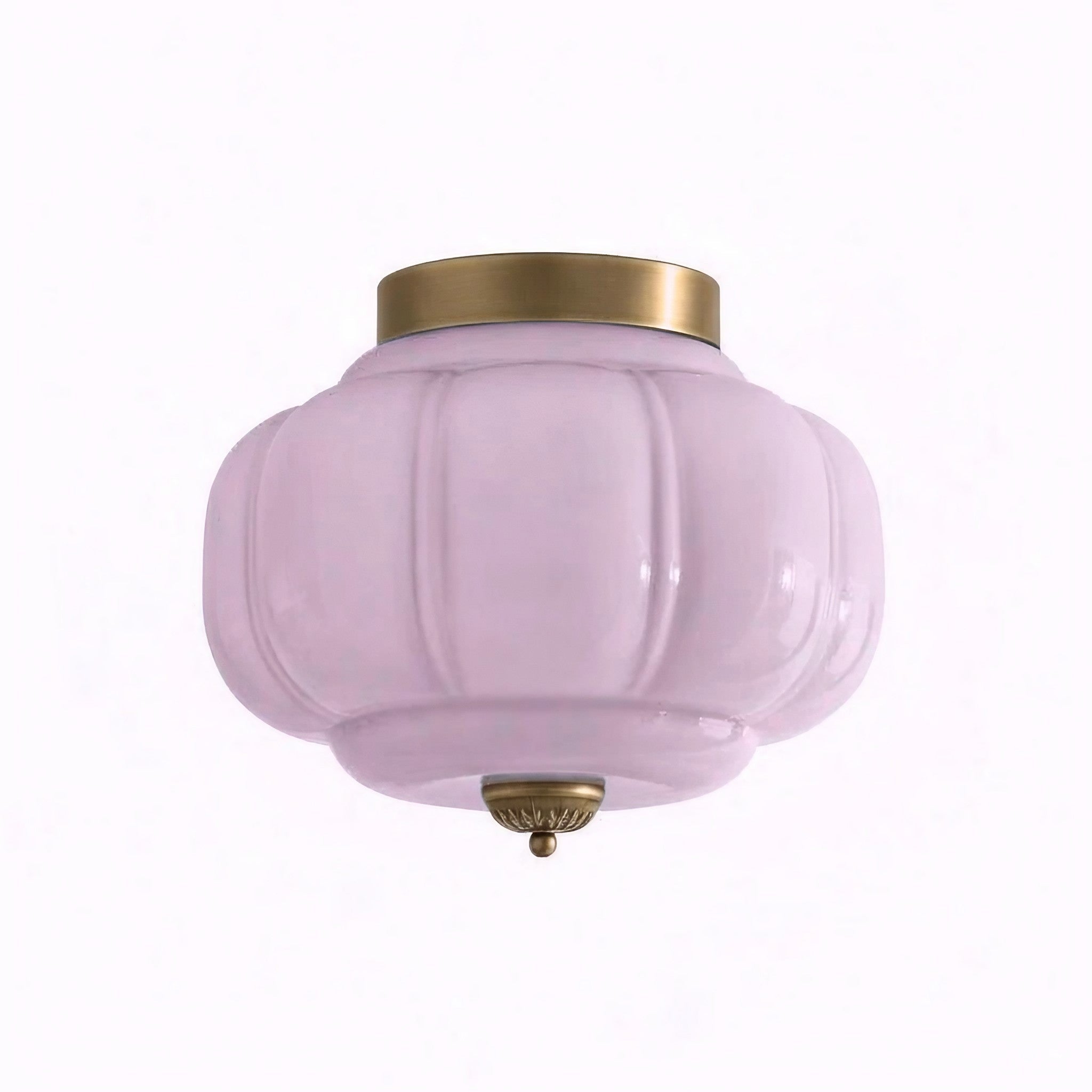 Milk Glass Ceiling Light With Glass Shade, Modern Flush Mount, Scandinavian Style | Temsk
