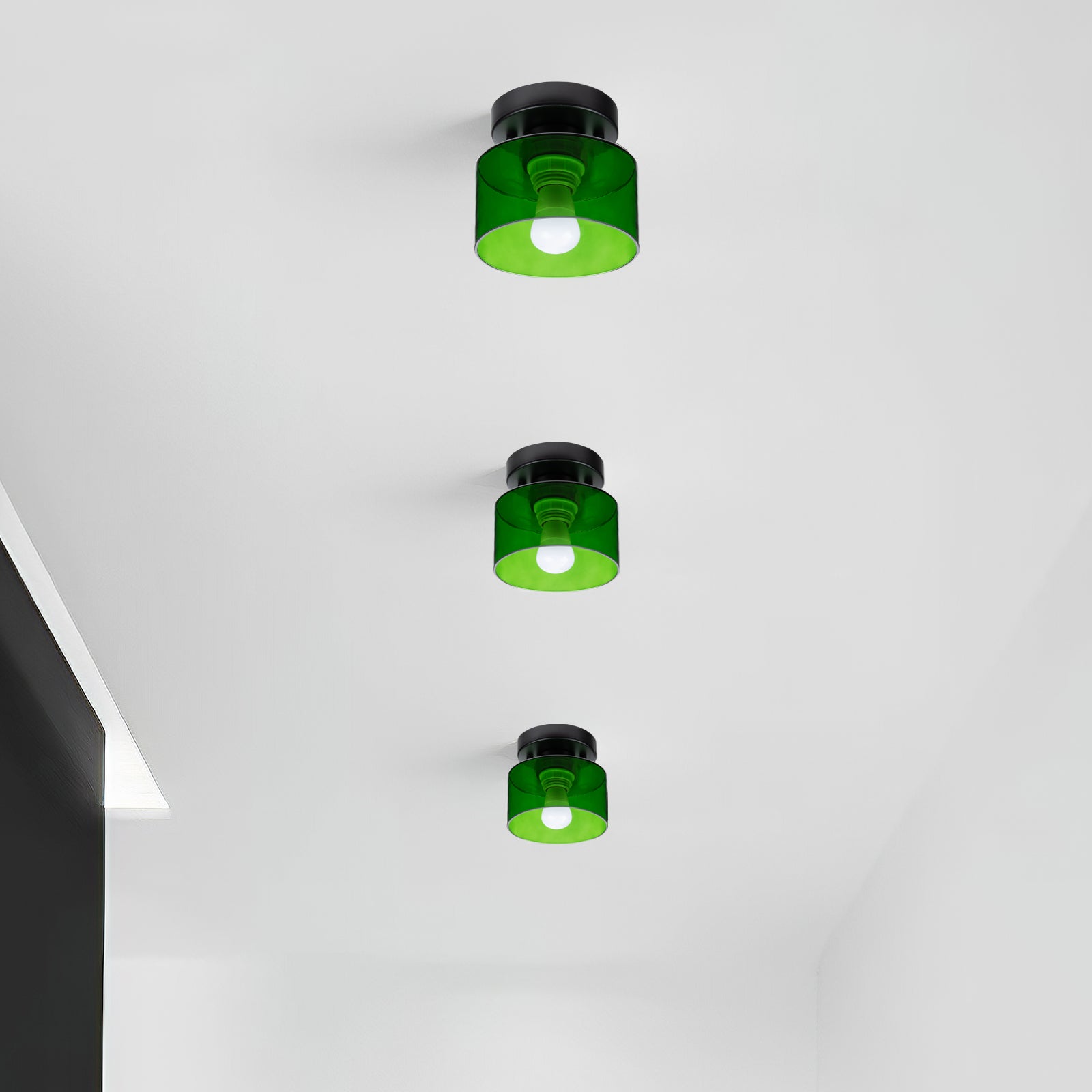 Amber glas retro loftslampe E27/E26 til køkken, gang og stue | Temsk
