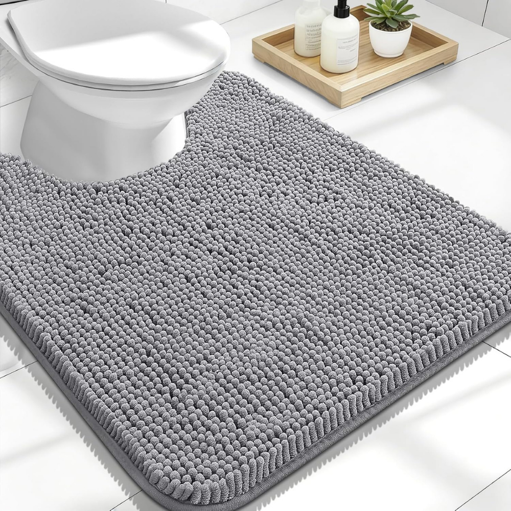 Chenille Bath Rug Absorbent Mat For Bathroom Floor That Stays Put | Temsk