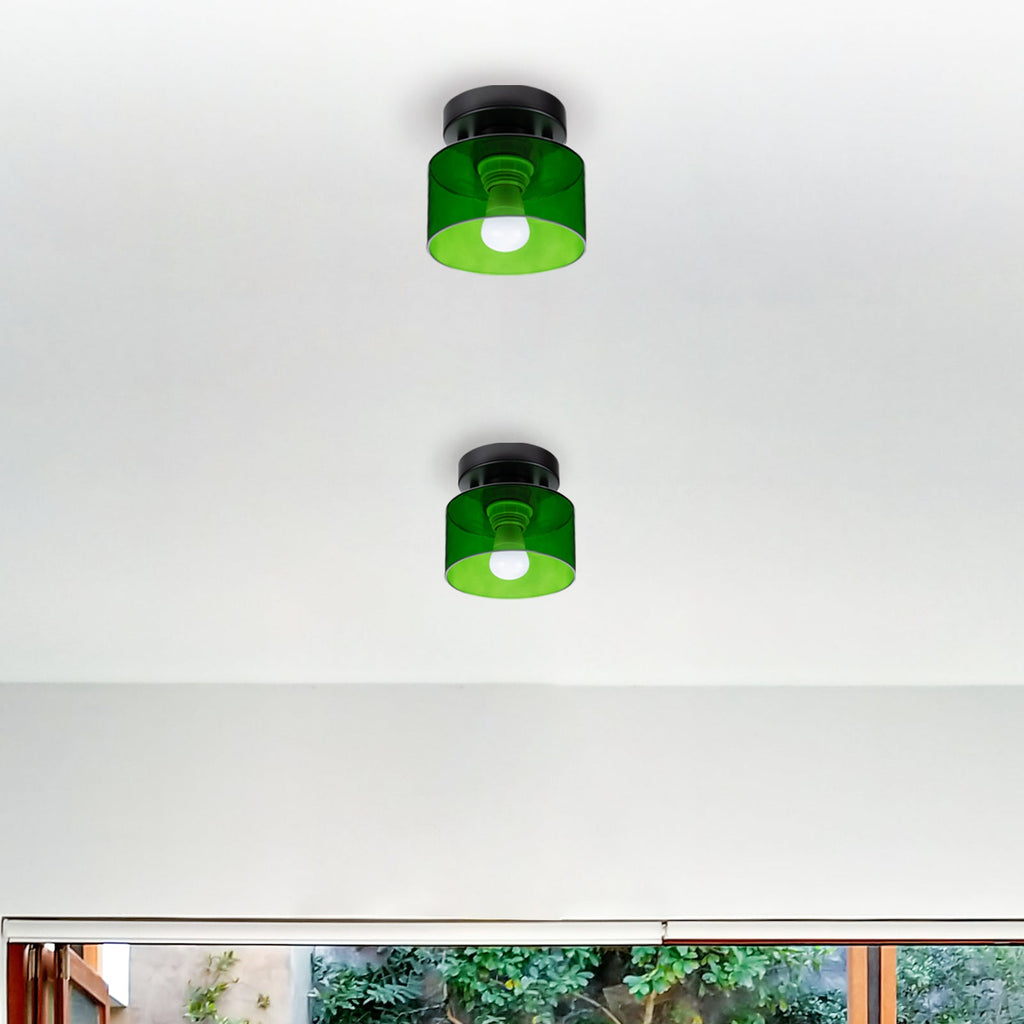 Amber glas retro loftslampe E27/E26 til køkken, gang og stue | Temsk