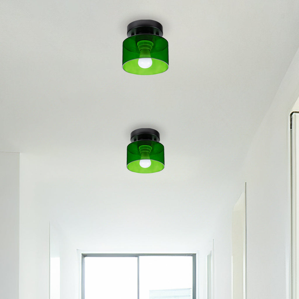 Amber glas retro loftslampe E27/E26 til køkken, gang og stue | Temsk