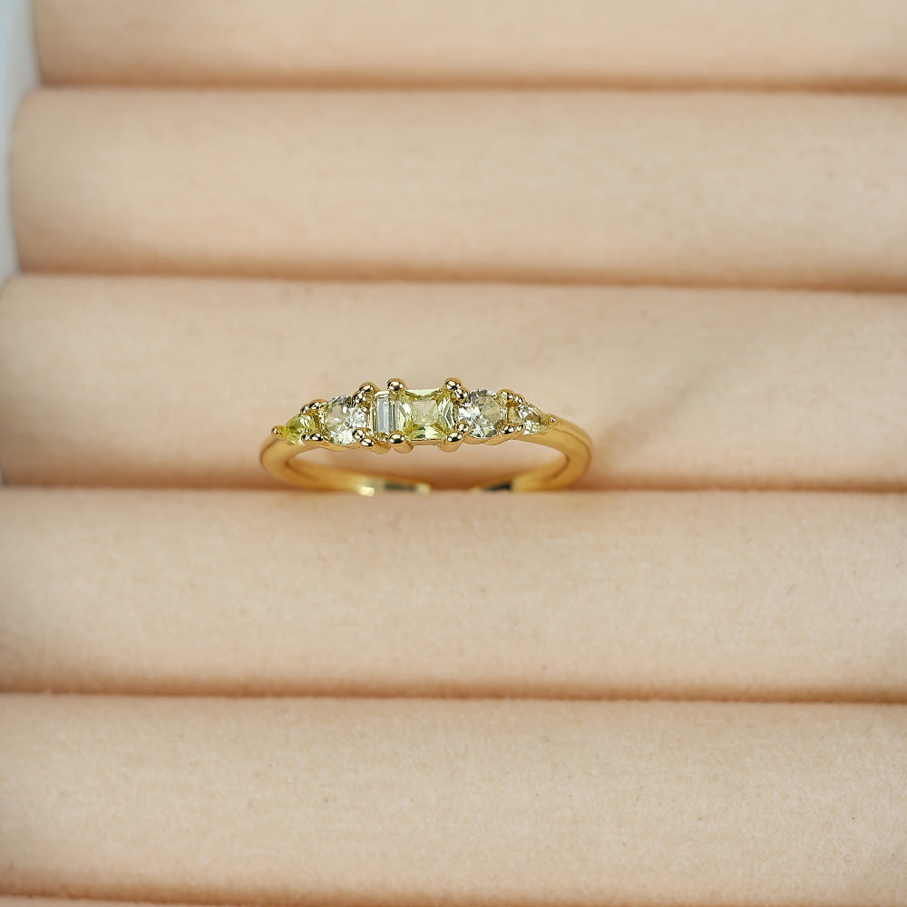 Mothers Day Stackable Gold Rings With Rhinestones In Boho Style | Temsk