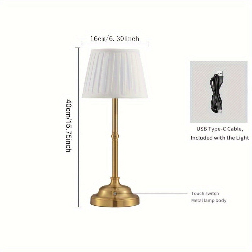 Kabellose Messing LED Tischlampe mit Touch-Dimmung und wiederaufladbarem Akku | Temsk