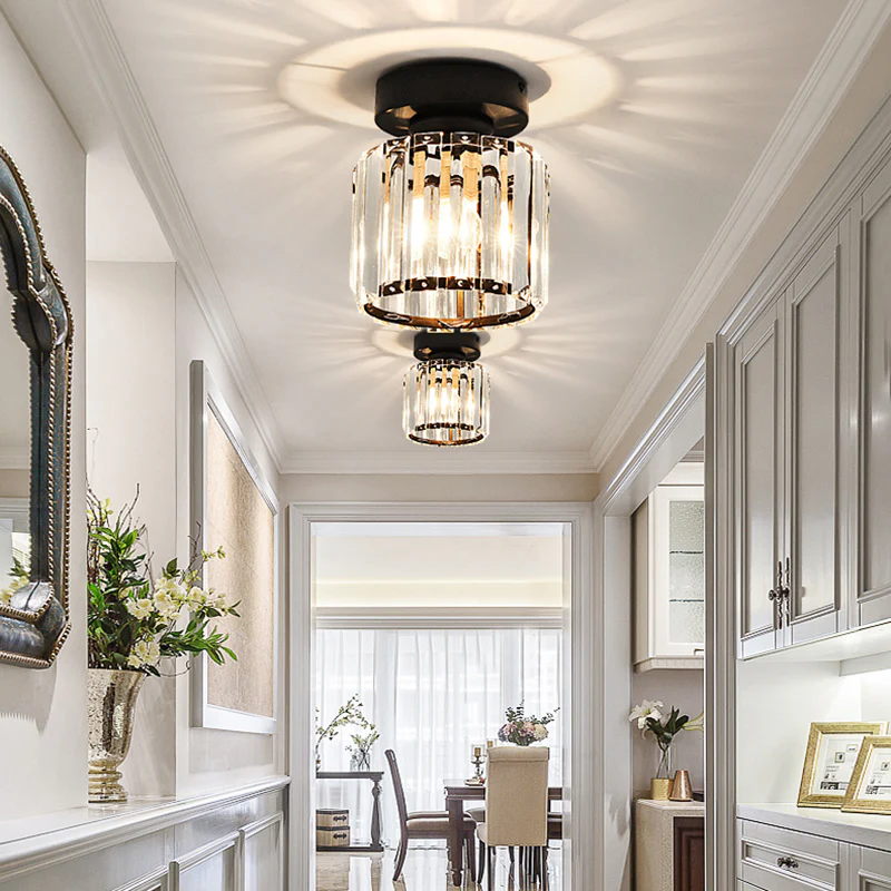 Crystal Ceiling Light E27, Surface Mounted, Modern Hall and Living Room | Temsk