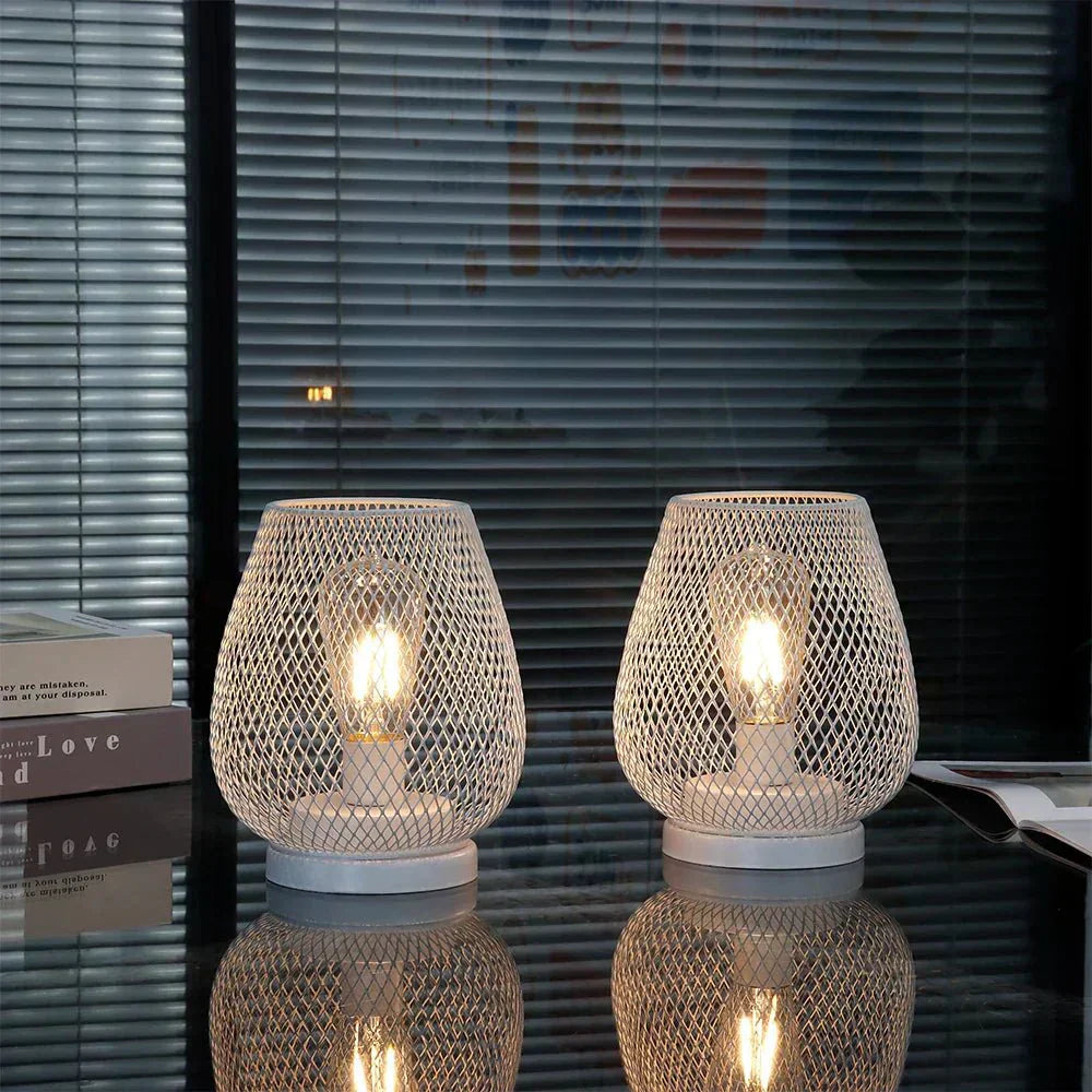 NovaLume Wireless Metal Table Lamp With Warm LED Edison Light For Cozy Rooms | Temsk