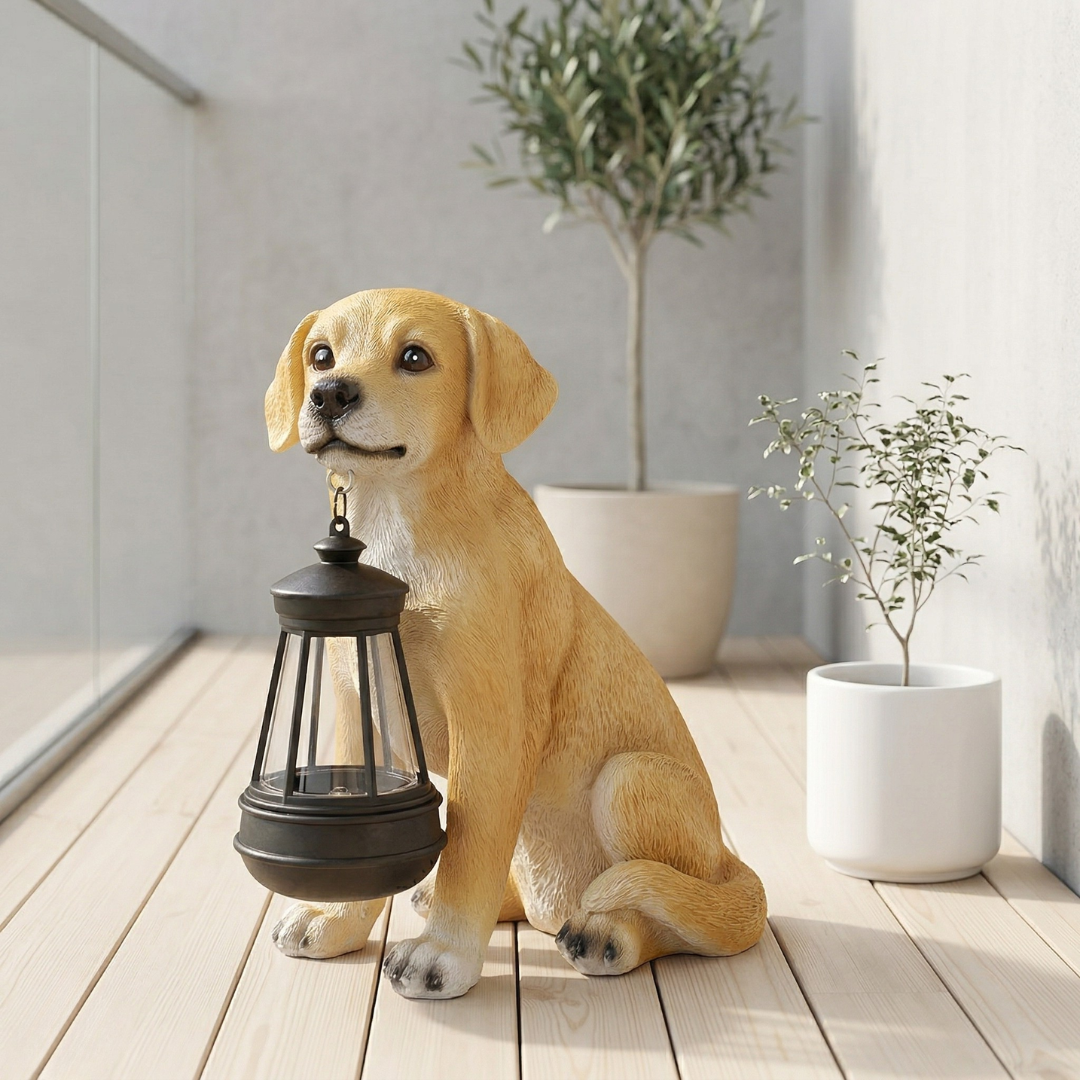 Solar Dog Garden Statue For Outdoor Gardens And Patios | Temsk