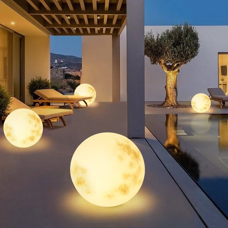 Mondlicht Außenlaterne für Gartenbereiche mit leuchtender Mondkugel | Temsk