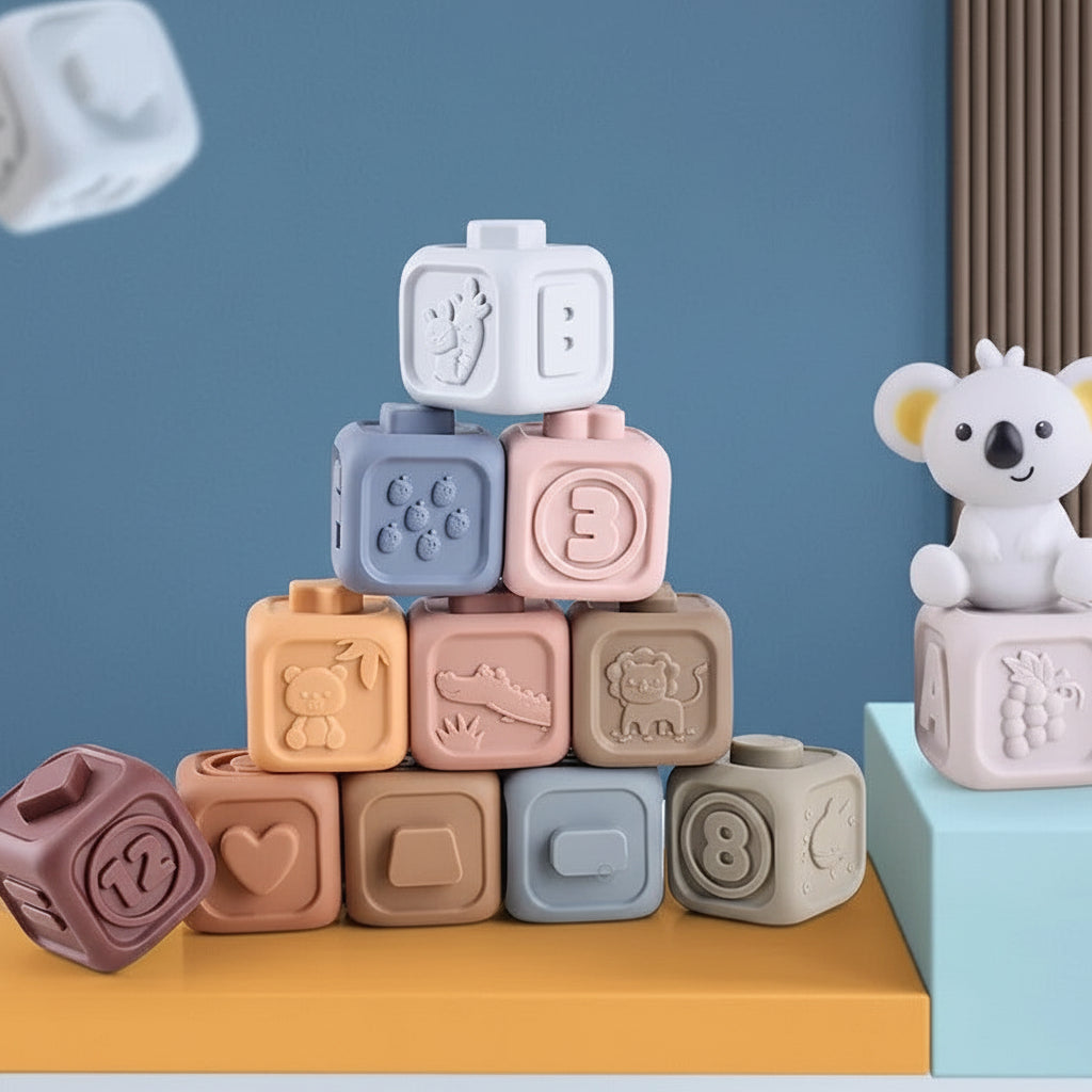 Soft Sensory Stacking Blocks With Teething Cubes For Babies | Temsk