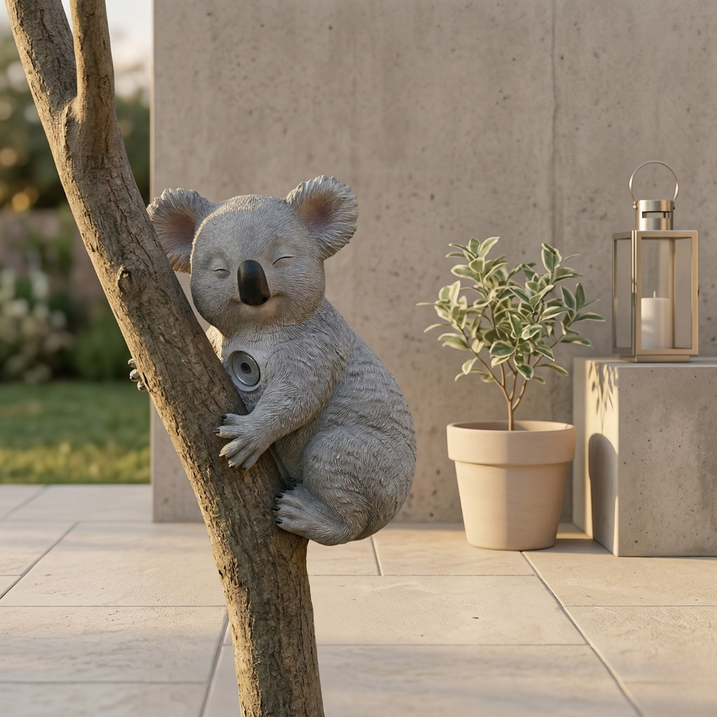 Koala Garden Swing Figurine for Enchanted Outdoor Decor | Temsk