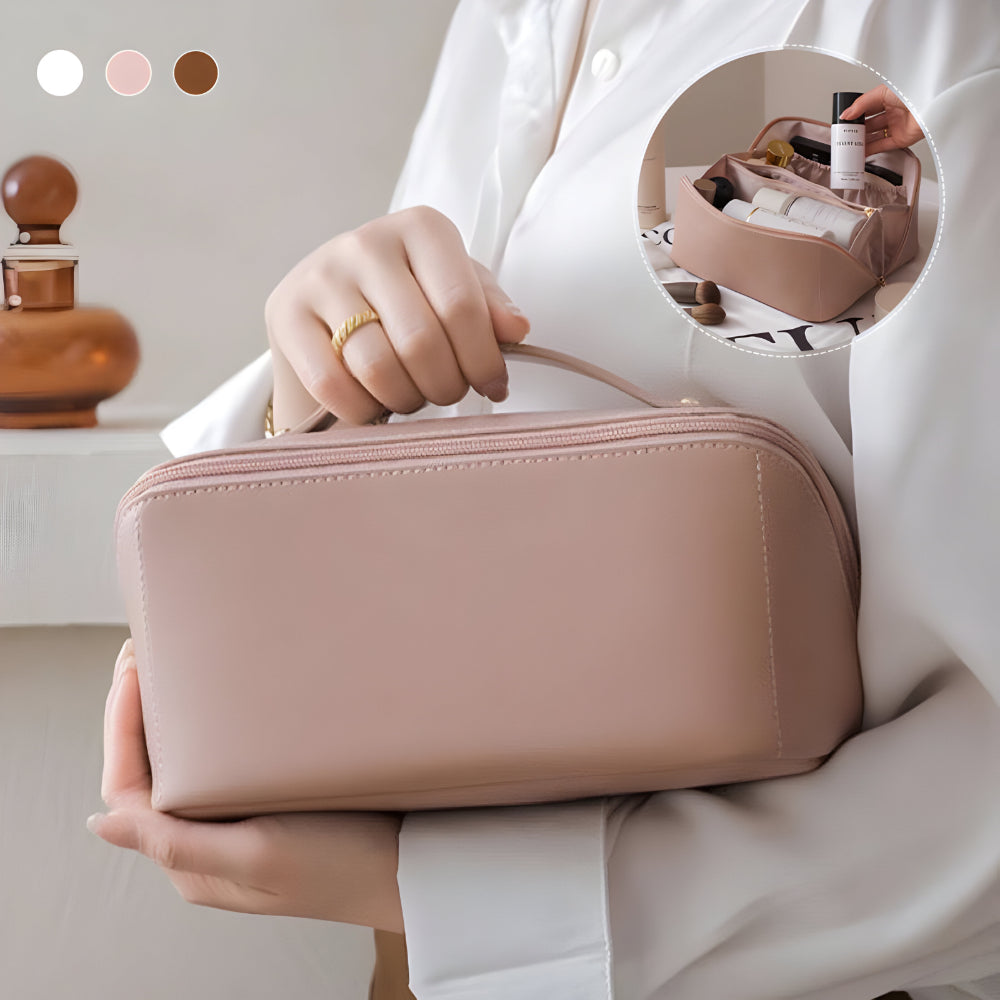 Travel Makeup Bag With PU Shell And Cosmetic Case Large Capacity | Temsk