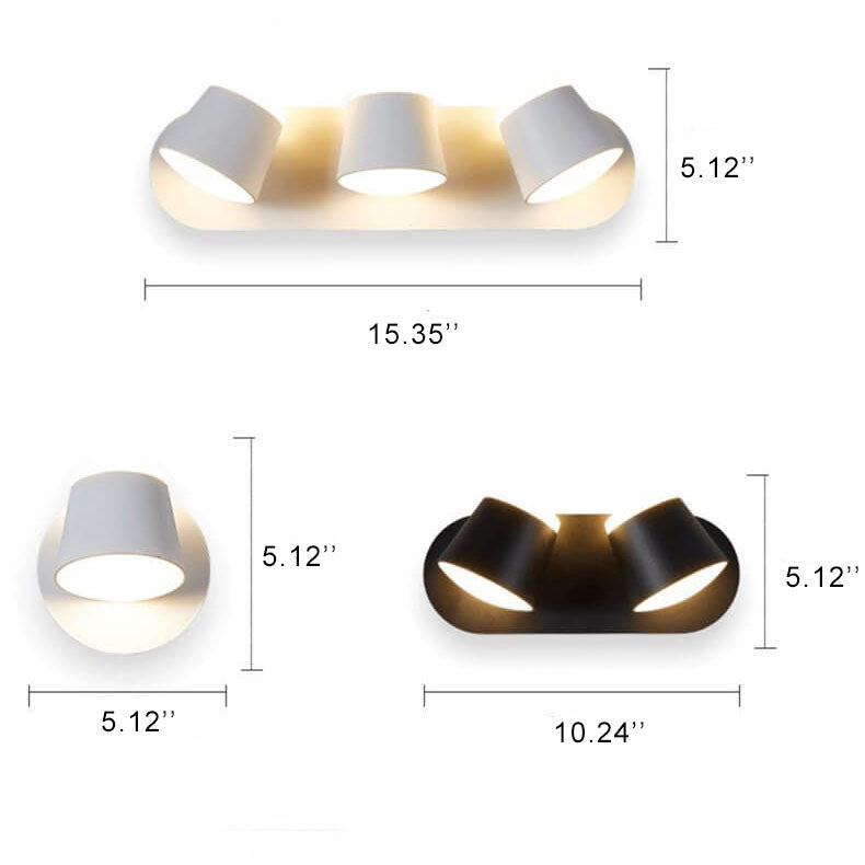 Aurora LED Wall Light With Rotating Cylinder Shade And 1/2/3 Flame Options | Temsk