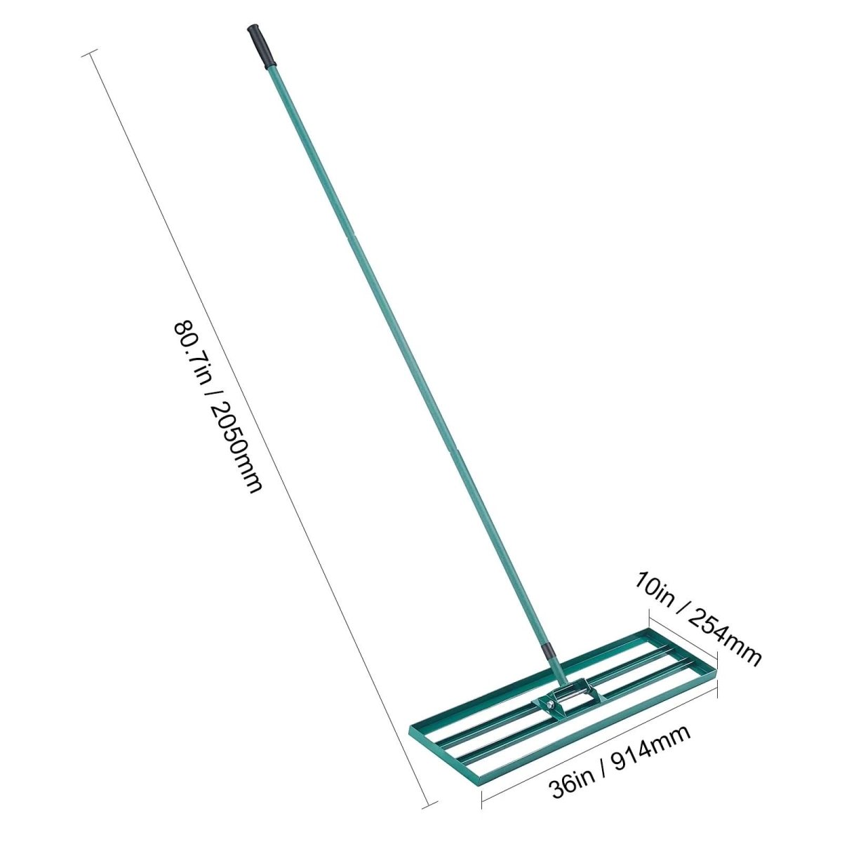 AeroGround Pro Lawn Rake With Extra Long Handle For Level Lawns | Temsk