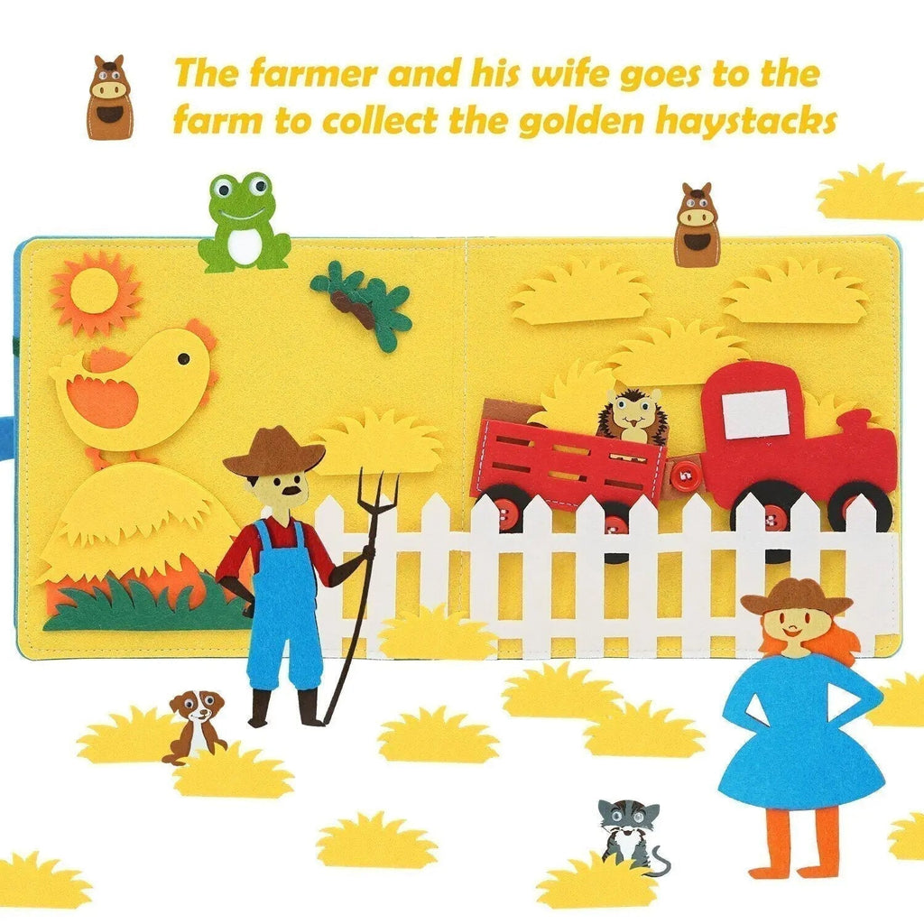 LumaNest Farm Life Felt Quiet Book For Babies With Fruit And Animals | Temsk