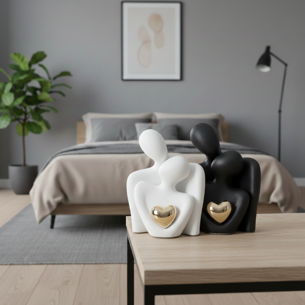 Abstract Couple Sculpture Figurine In Modern Minimalist Style | Temsk