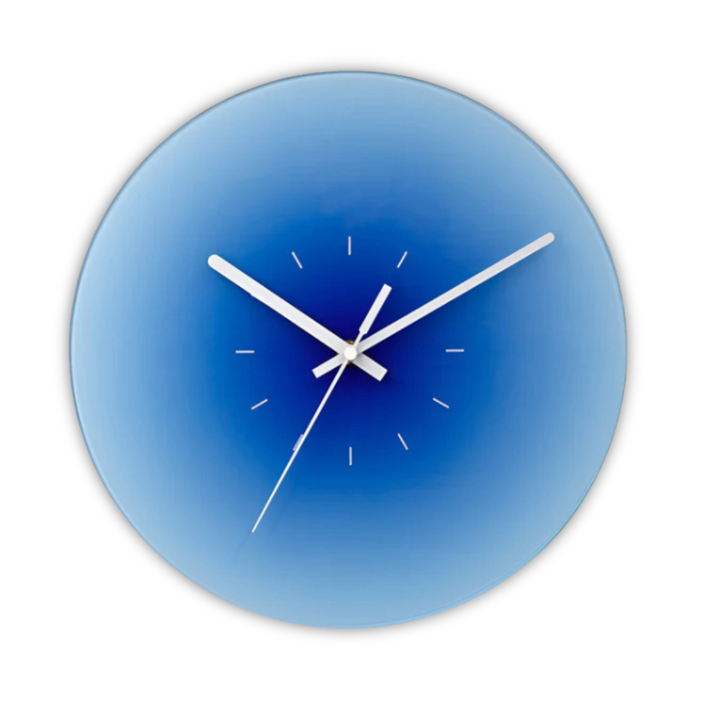 Sunset Glas Wanduhr mit Farbverlauf-Finish | Temsk