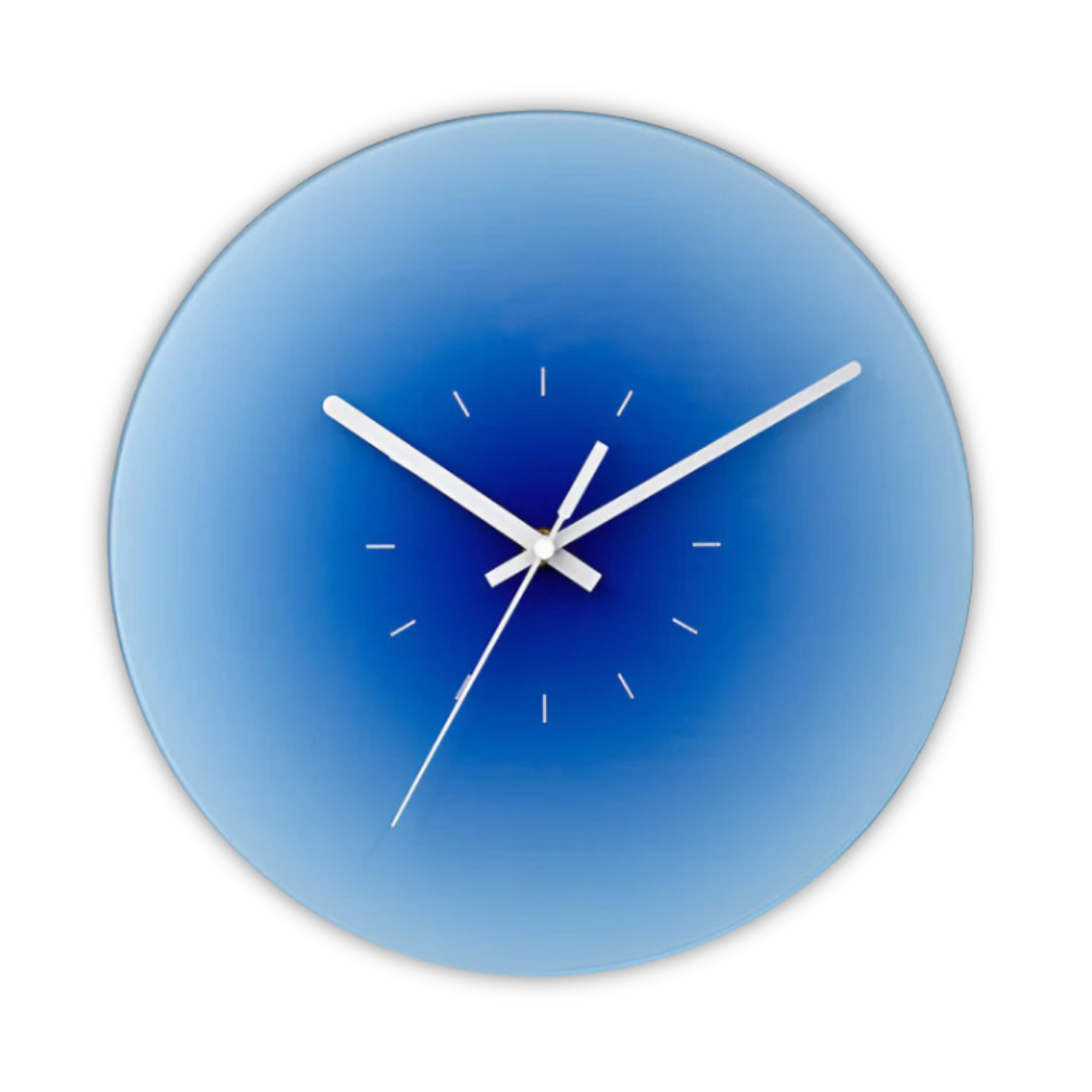 Sunset Glas Wanduhr mit Farbverlauf-Finish | Temsk