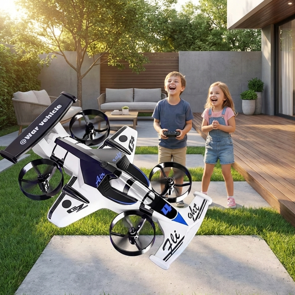 2-In-1 RC Stunt Car And Drone With 360-Degree Rotating Remote Control Vehicle | Temsk