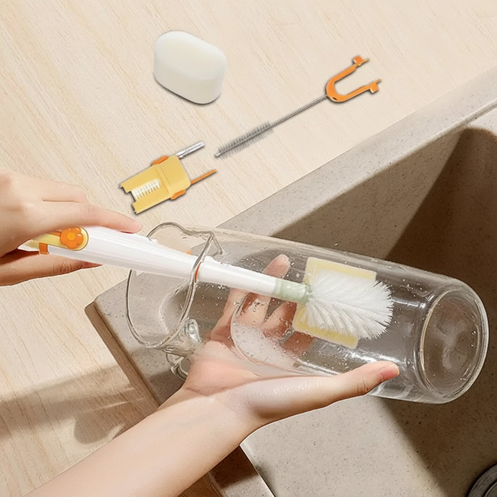 5 In 1 Bottle Brush Set For Deep Cleaning Bottles Lids And Straws | Temsk