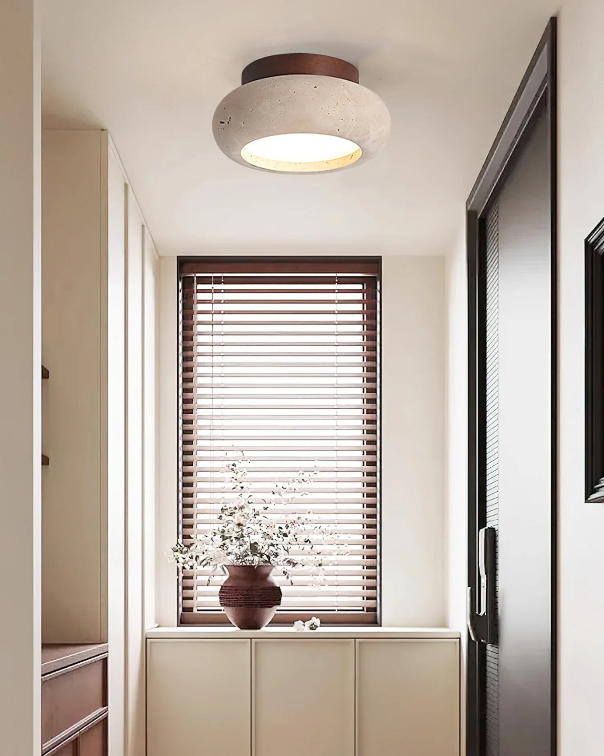 Acrylic Ceiling Lamp In Walnut Beige Tones For Living Room, Bedroom, Hallway | Temsk