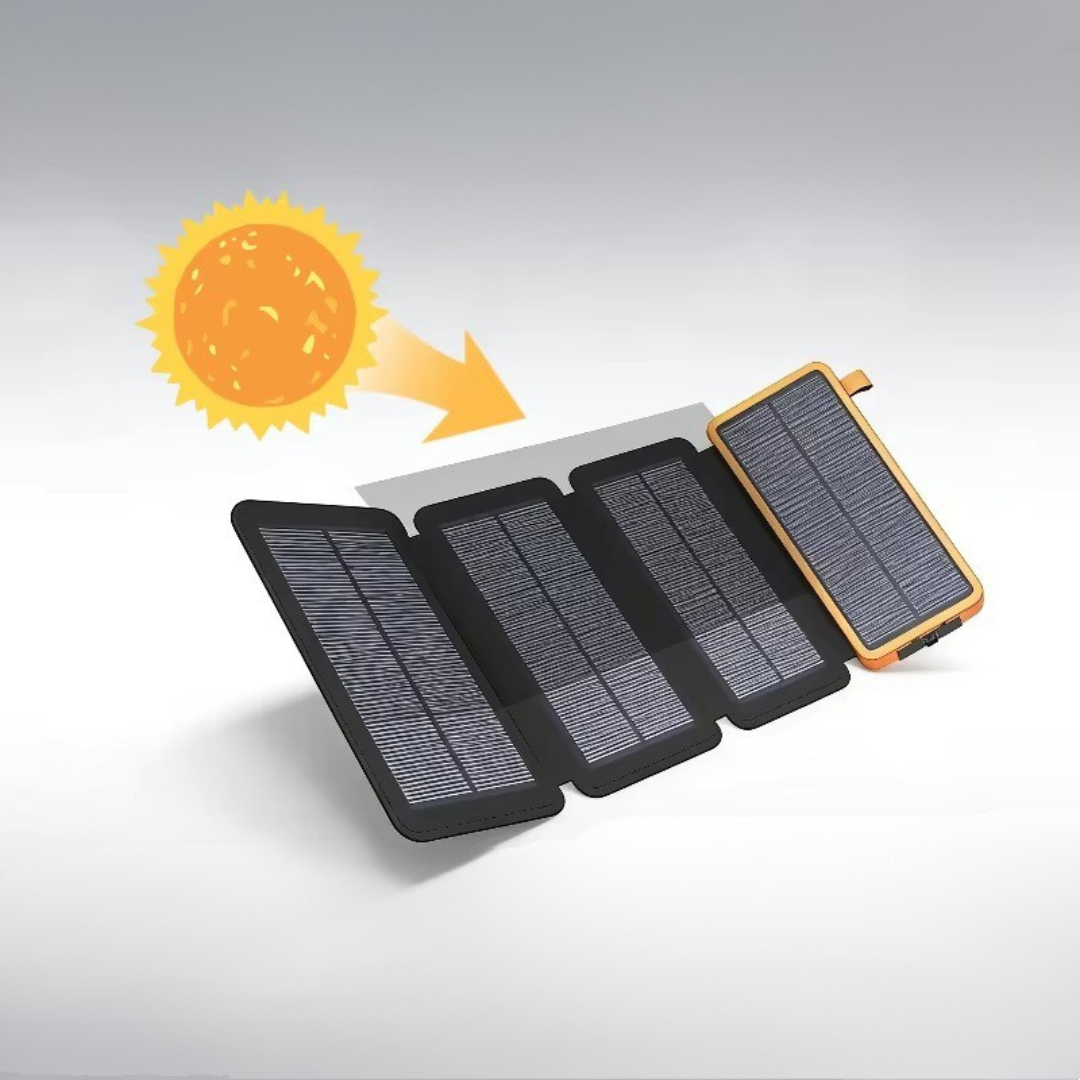 Solcelledrevet powerbank med lommelygte til udendørs eventyr | Temsk