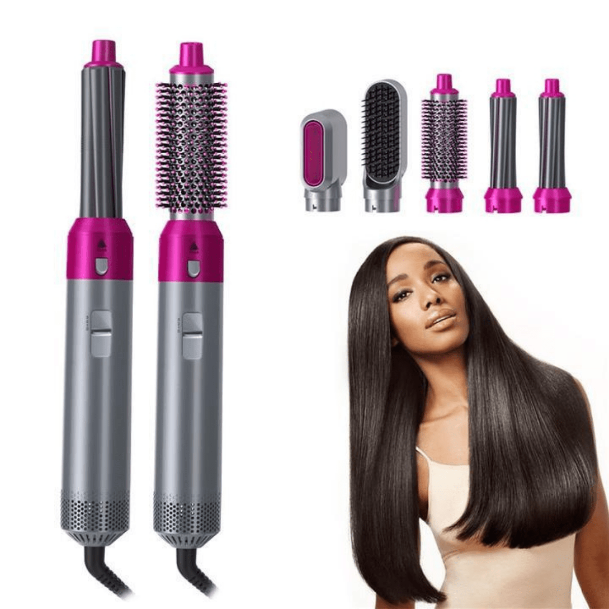 AeroLux 5-In-1 Hair Dryer and Styler for Volume, Curls, and Protection | Temsk