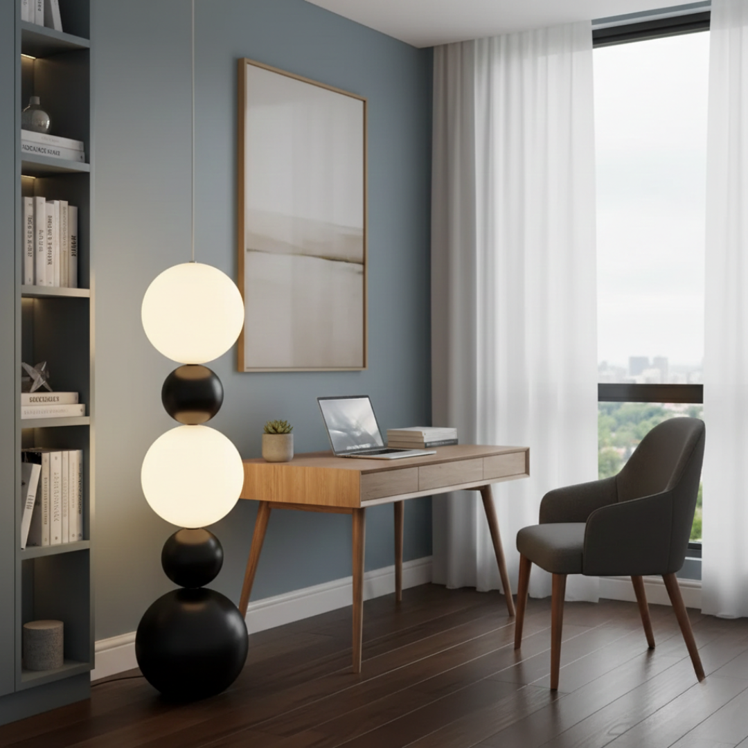 Glass Globe Floor Lamp for Living Room and Bedroom Decor | Temsk