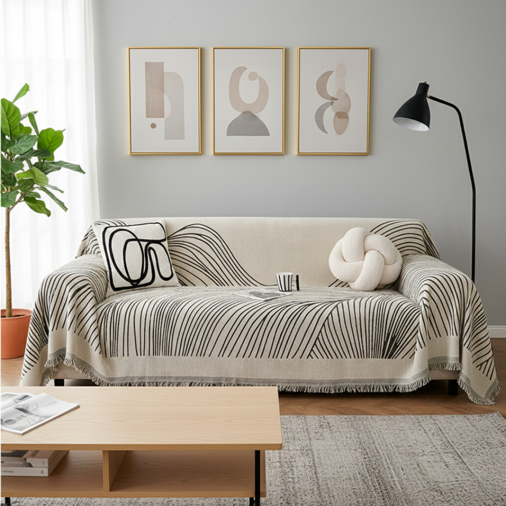 Reversible Jacquard Sofa Cover For Everyday Living Spaces | Temsk