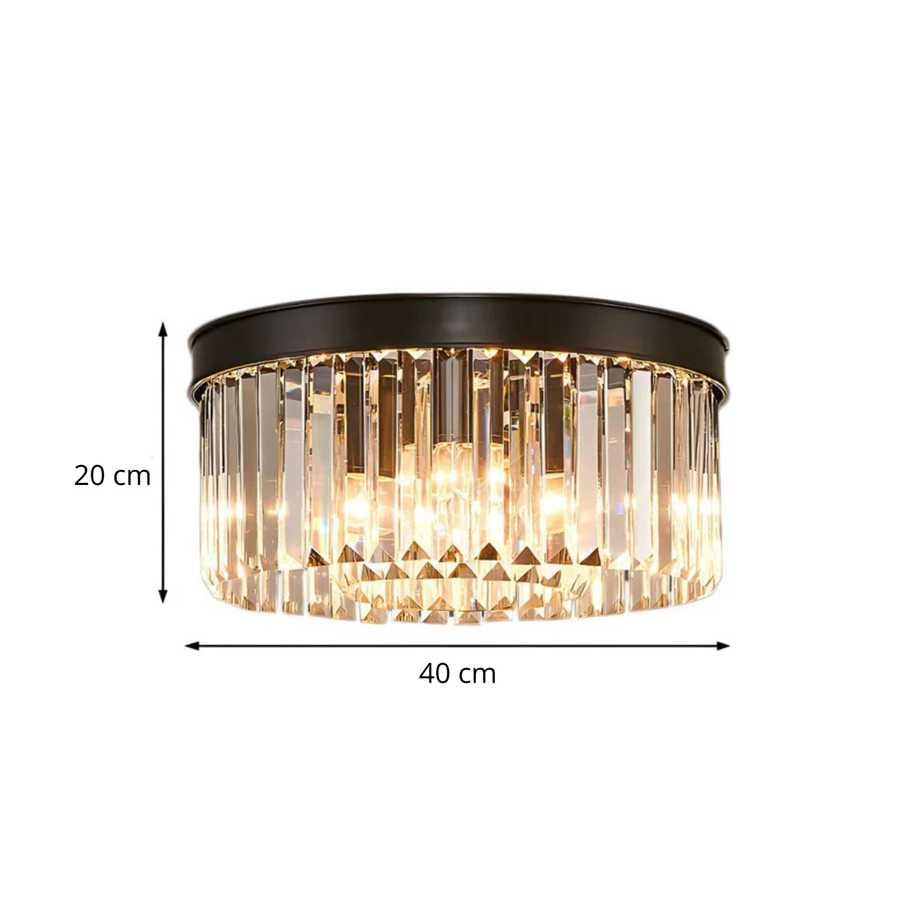 Gold Crystal Ceiling Light 40 Cm 4x E14 Living Room Hallway Bedroom | Temsk