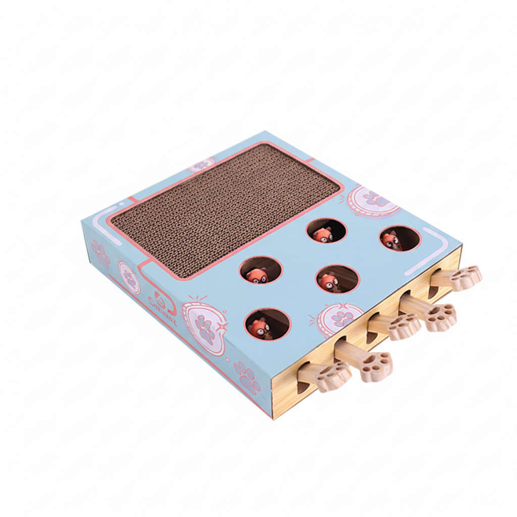 Puzzle Box Cat Scratcher With Interactive Toy And Scratching Board | Temsk