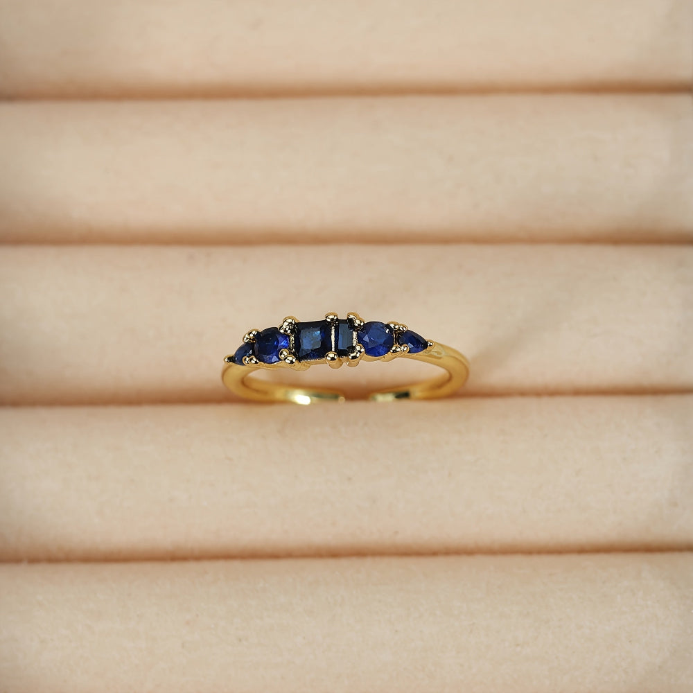 Mothers Day Stackable Gold Rings With Rhinestones In Boho Style | Temsk