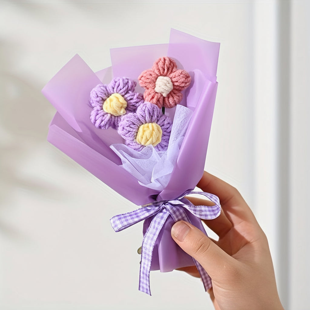 Mother's Day Mini Fabric Flower Bouquet Handmade Gift | Temsk