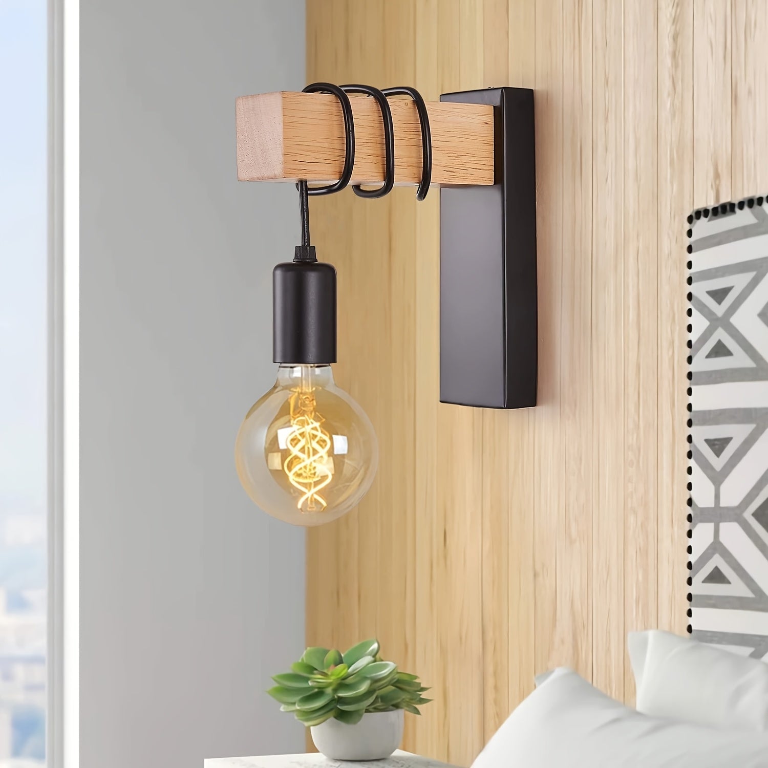 Industrial Modern Wall Sconce With E27 Base And Metal Finish | Temsk