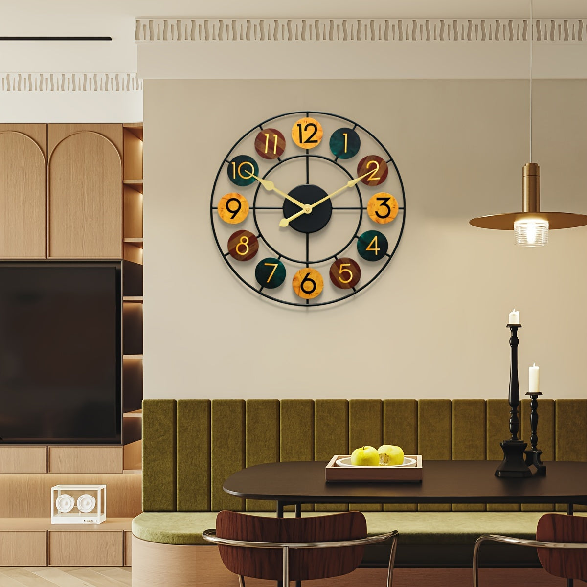 Bunte Metalluhr mit Retro-Eisen-Design als Akzentstil | Temsk