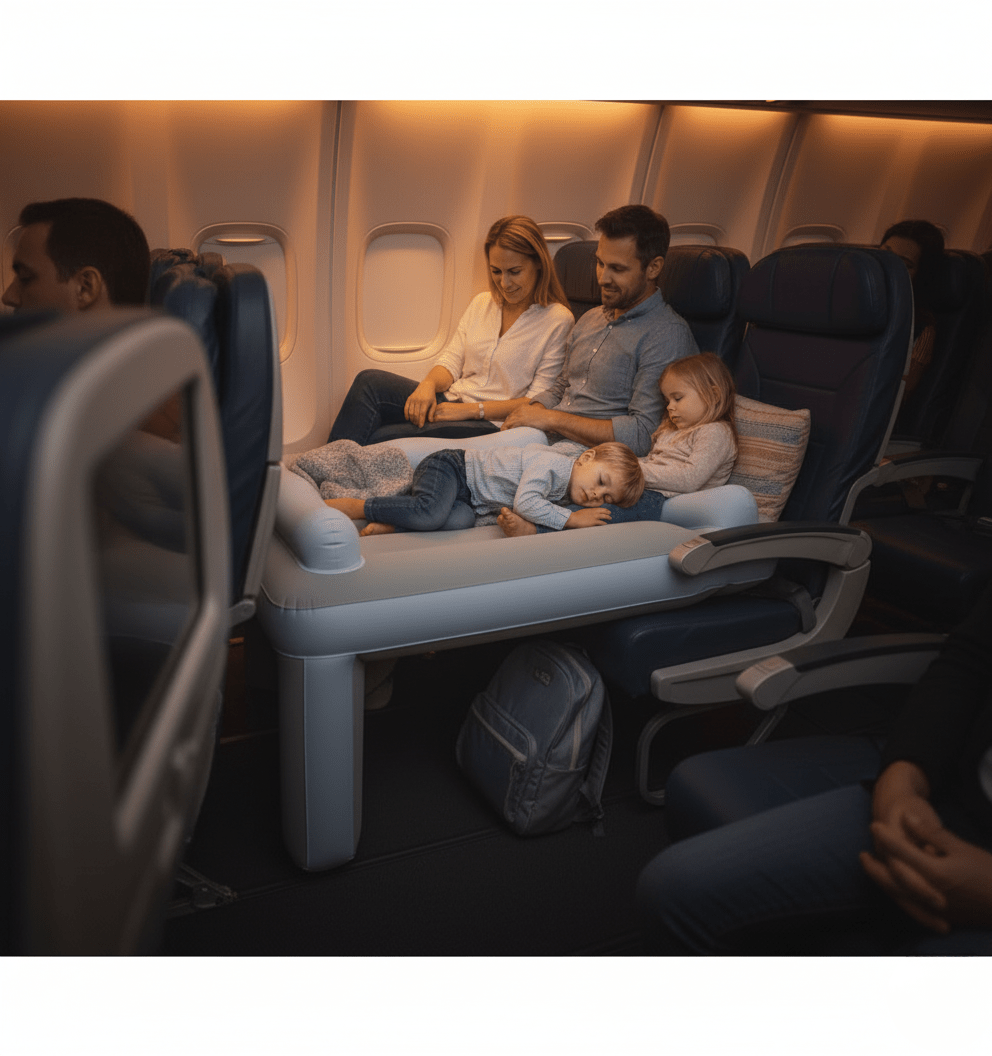 CloudNest Inflatable Toddler Airplane Seat Bed For Comfortable Travel | Temsk