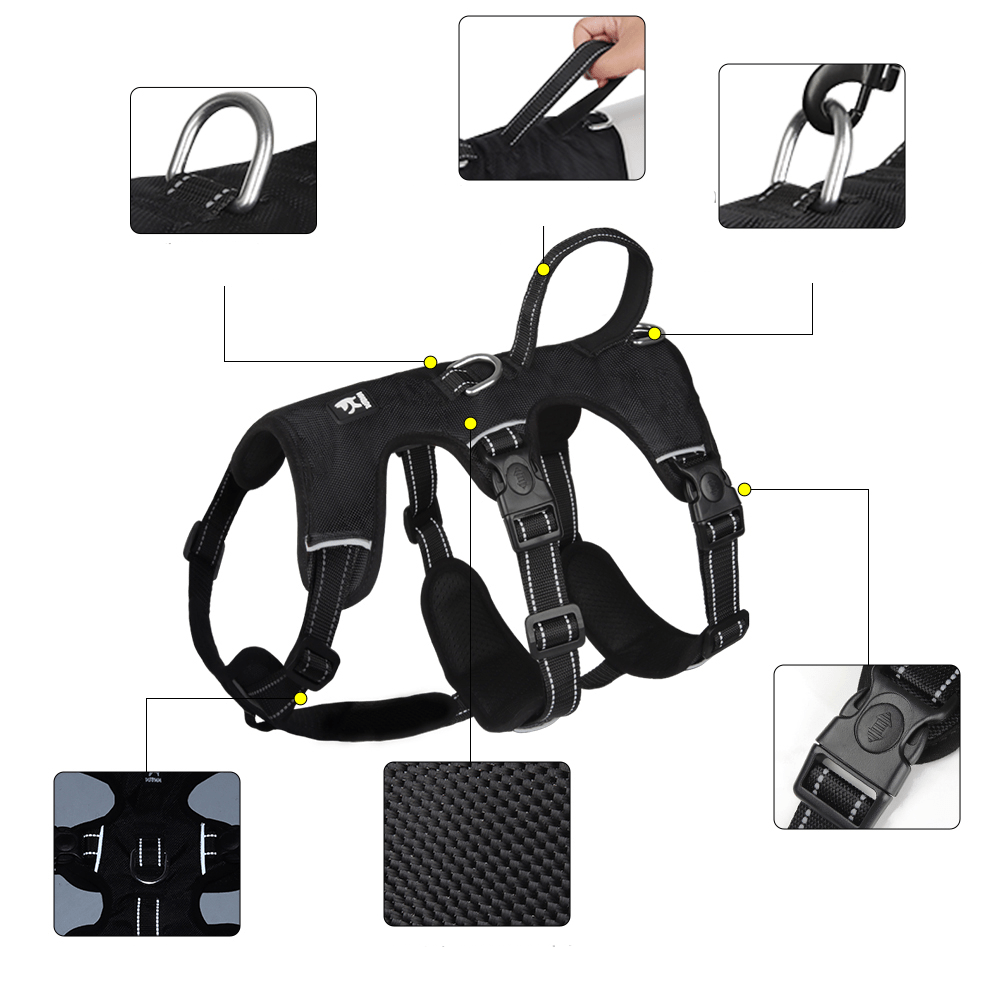 SwiftGuard Nylon Dog Harness With Reflective And Escape-Proof For Relaxed Walks | Temsk