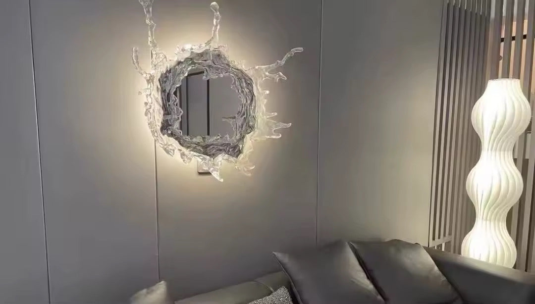 Water Splash LED Mirror with Warm Glow and Waterproof Resin | Temsk