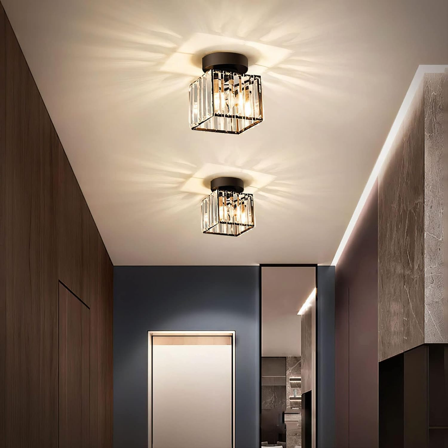 Crystal Ceiling Light E27, Surface Mounted, Modern Hall and Living Room | Temsk