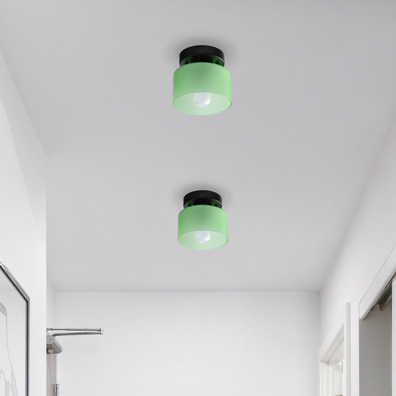 Amber glas retro loftslampe E27/E26 til køkken, gang og stue | Temsk