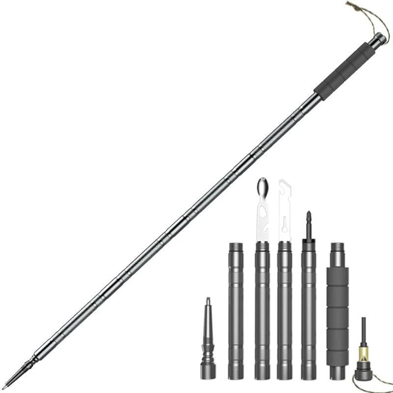 PathGuard TrekMate Tactical Hiking Pole With Multi Tool For Outdoor And Emergencies | Temsk
