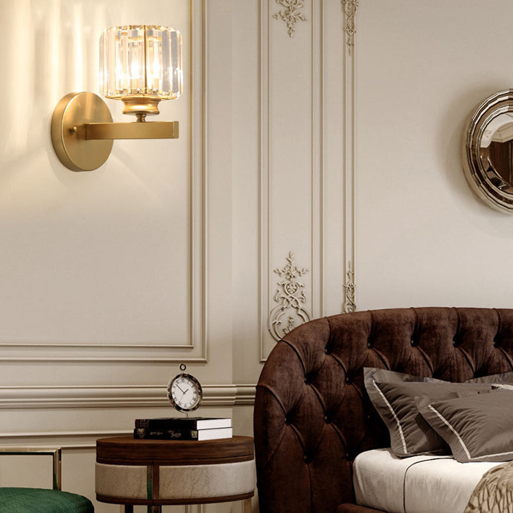 Kristall-Wandleuchte mit Glas- und Eisenfinish | Temsk