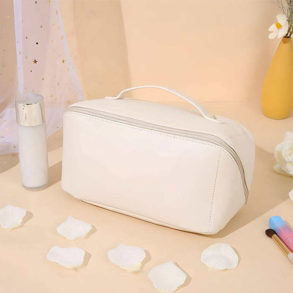 Travel Makeup Bag With PU Shell And Cosmetic Case Large Capacity | Temsk
