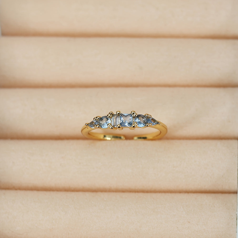 Mothers Day Stackable Gold Rings With Rhinestones In Boho Style | Temsk