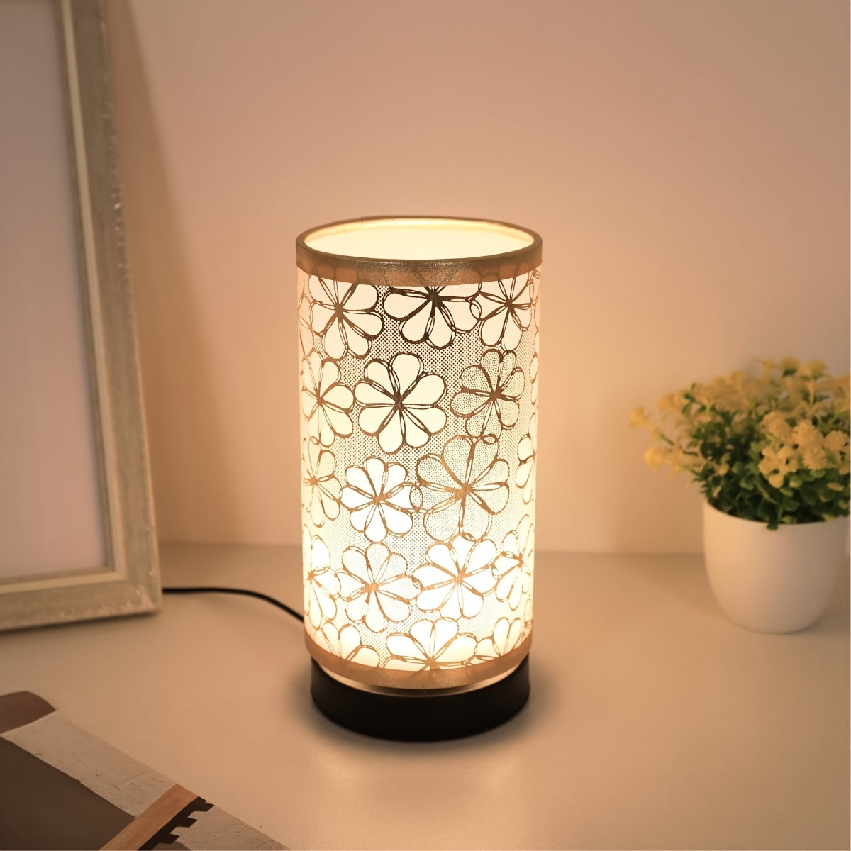 Florale USB-Tischlampe mit warmem Umgebungslicht für Wohnräume | Temsk