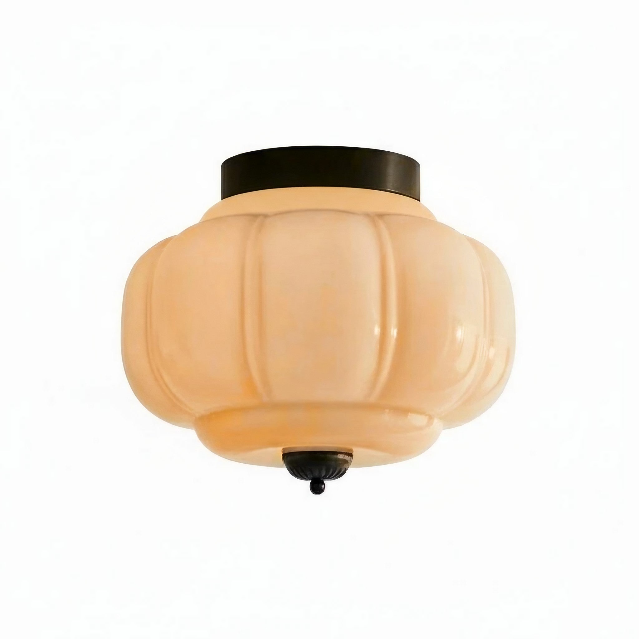 Milk Glass Ceiling Light With Glass Shade, Modern Flush Mount, Scandinavian Style | Temsk