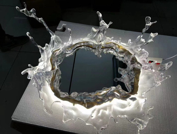 Water Splash LED Mirror with Warm Glow and Waterproof Resin | Temsk