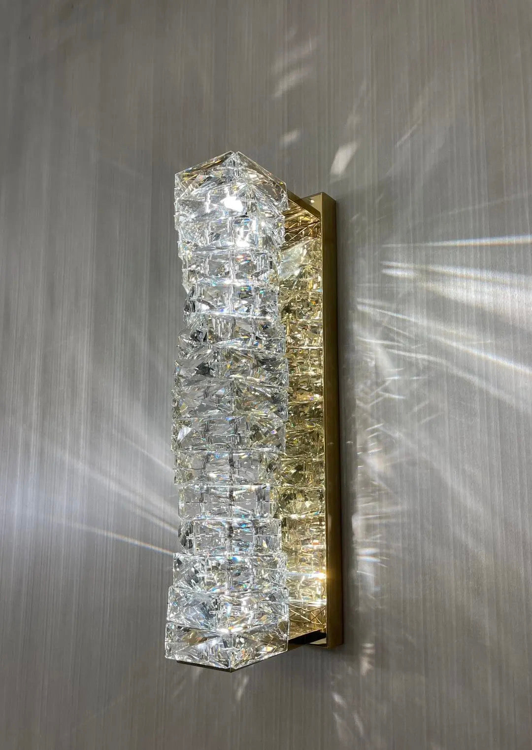 Nova Crystal Accents Wall Lamp In Stainless Steel With Three Color Temperatures | Temsk